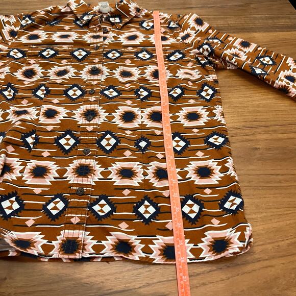 Duluth Trading Shirt Medium Flannel Button Down Cotton Western Southwest Aztec - Picture 10 of 15